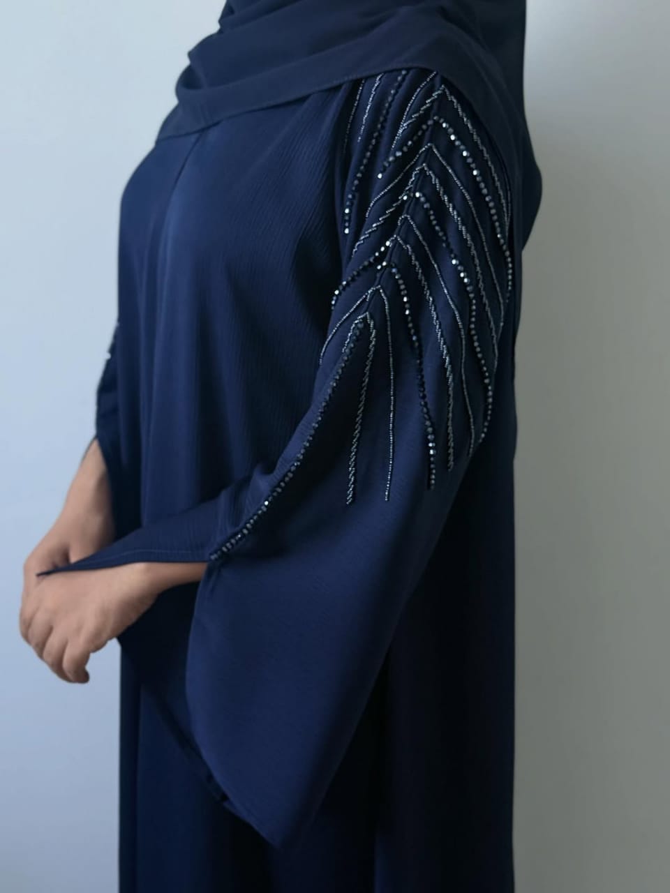 Noor-e-Samaa Blue Embellished Abaya