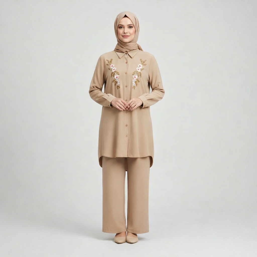 AZMIN ELAN Embroidered Coord Set