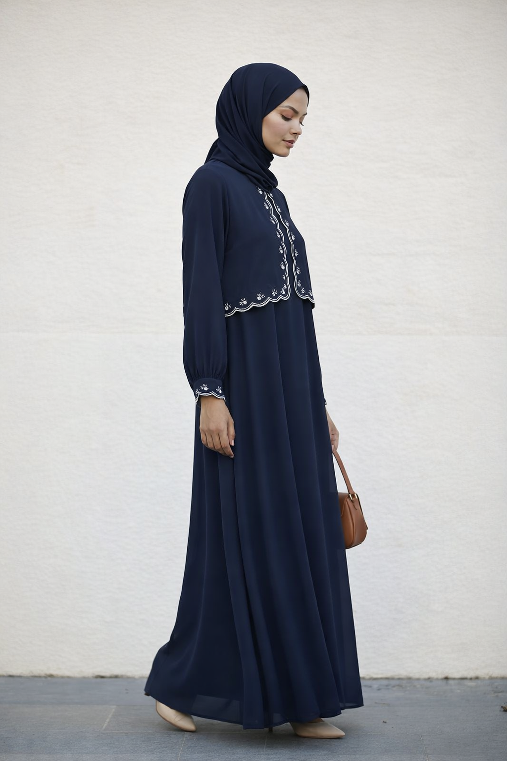 ZAHRA BLOOM — Designer Embroidered Georgette Abaya
