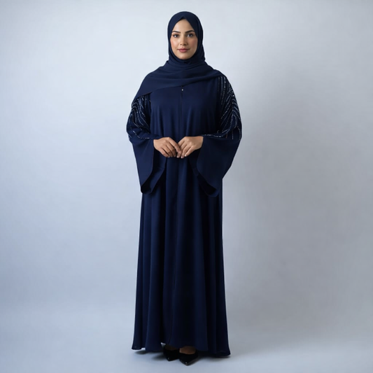 Noor-e-Samaa Blue Embellished Abaya