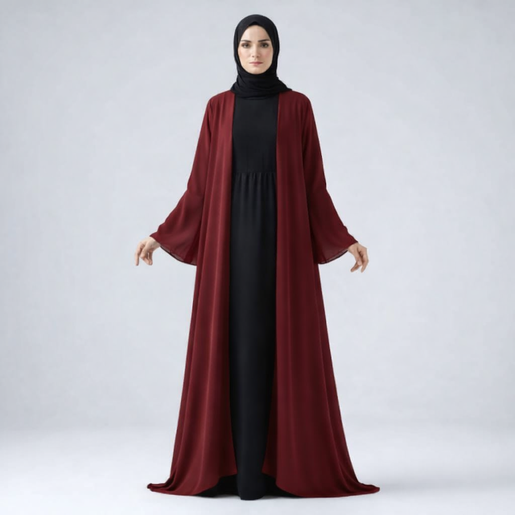 Zehra Flow Georgette Overcoat Ensemble