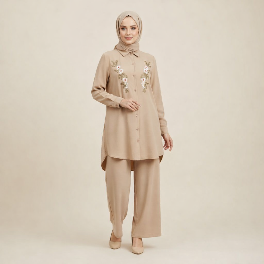 AZMIN ELAN Embroidered Coord Set