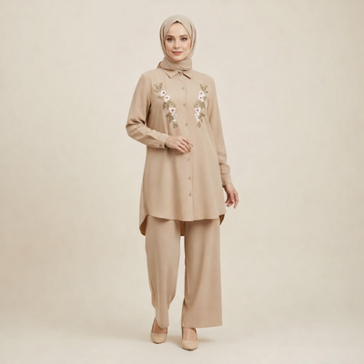 AZMIN ELAN Embroidered Coord Set