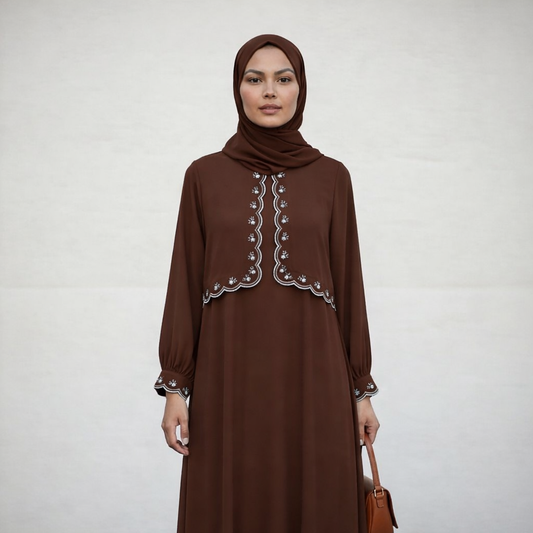 ZAHRA BLOOM — Designer Embroidered Georgette Abaya