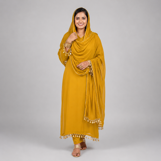 Noore Luxe Coin Lace Muslin Silk Suit Set