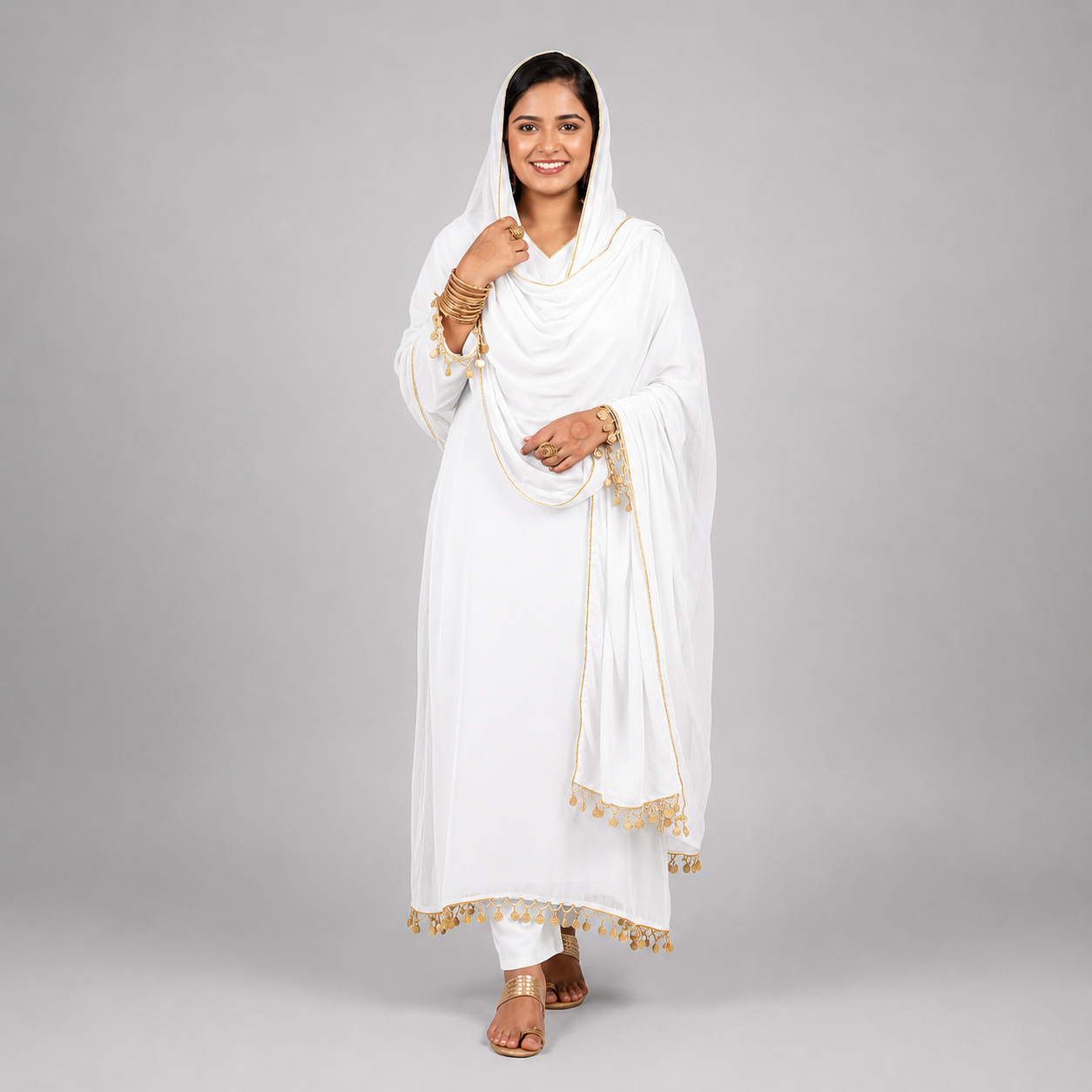 Noore Luxe Coin Lace Muslin Silk Suit Set